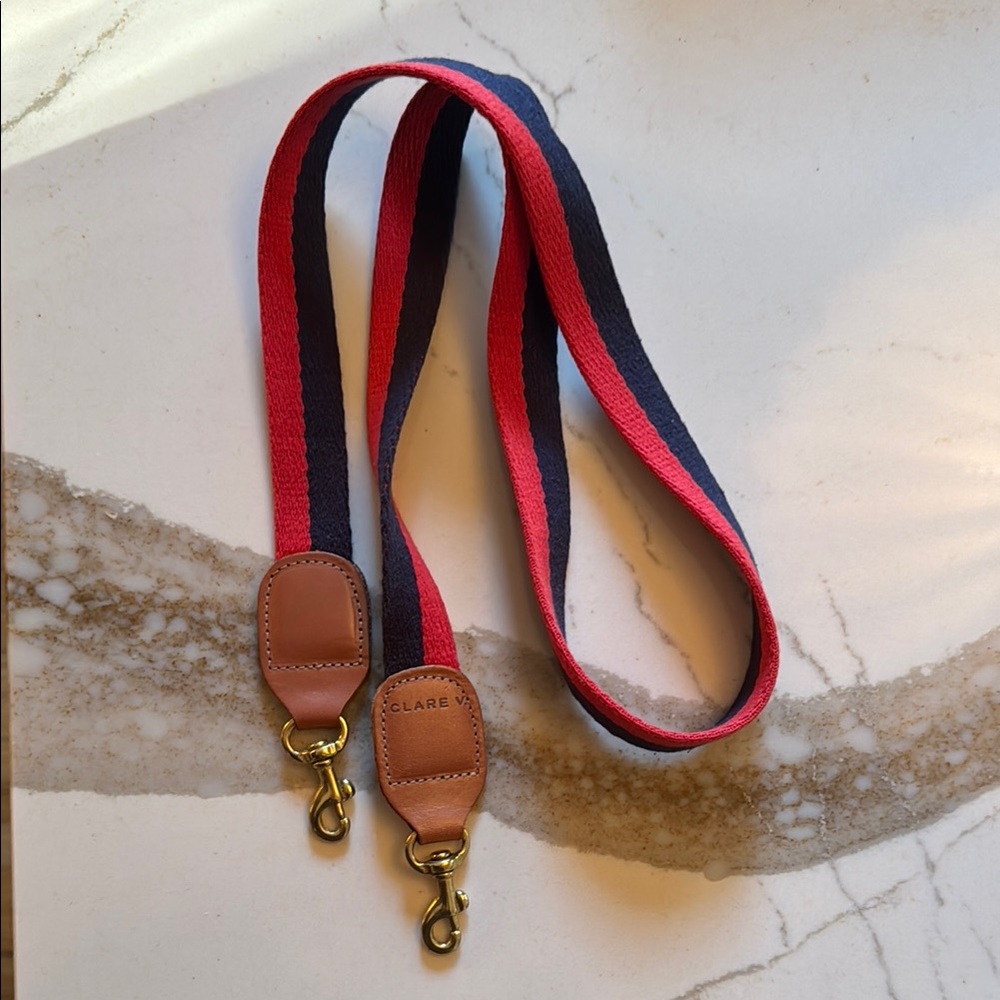 Clare V Red and Blue Striped Bag Strap